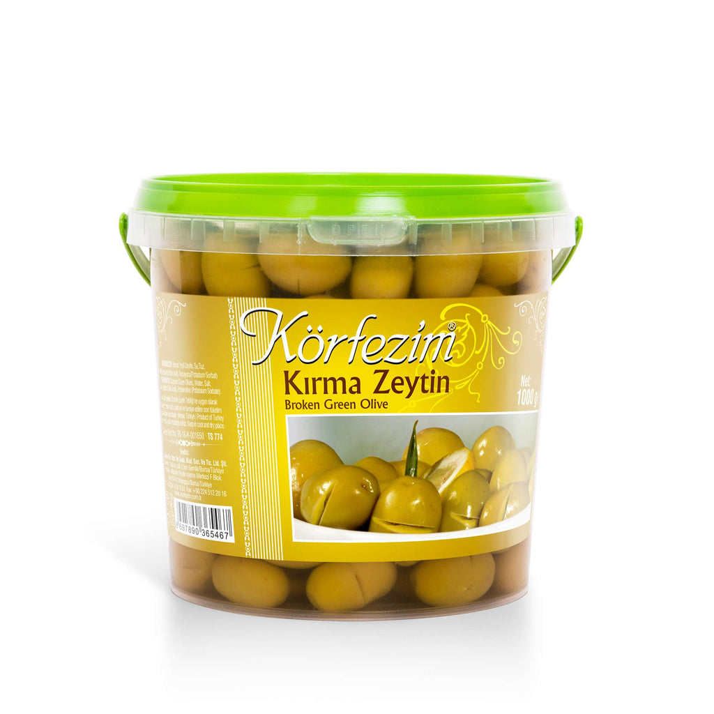 Körfezim Kırma Yeşil Zeytin - (4XL) - 1 Kg (Kalibre: 141-160)