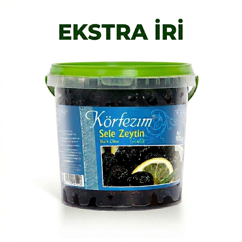 Körfezim Az Tuzlu Kurutma Siyah Gemlik Sele Zeytini   - (M) -  1 Kg  (Kalibre 261-290)