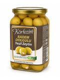 Körfezim Badem Dolgulu Yeşil Zeytin - (5XL) - 450 Gr (Kalibre: 121-140)
