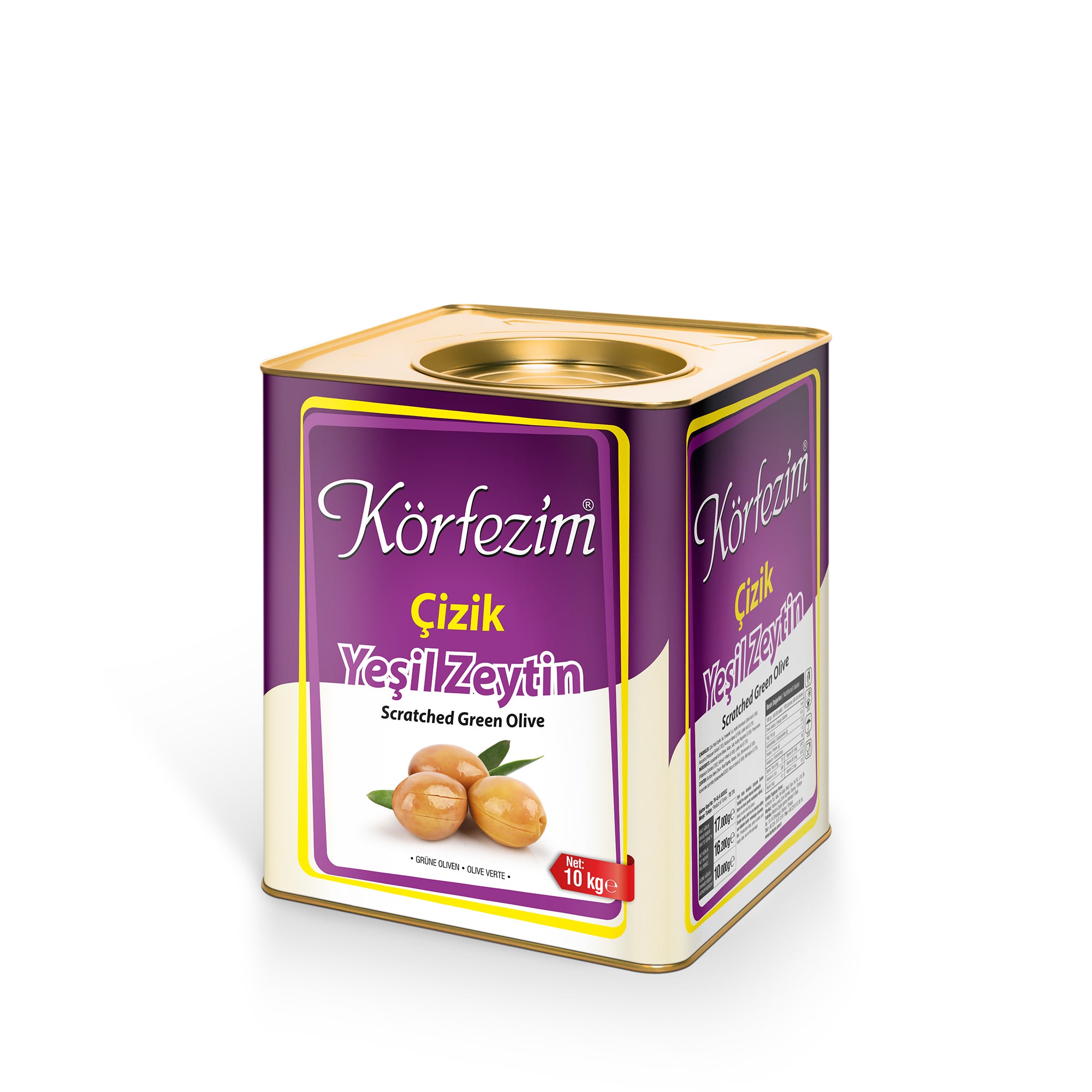 Körfezim Çizik Yeşil Zeytin - (L) - 10 Kg (Kalibre: 231-260)