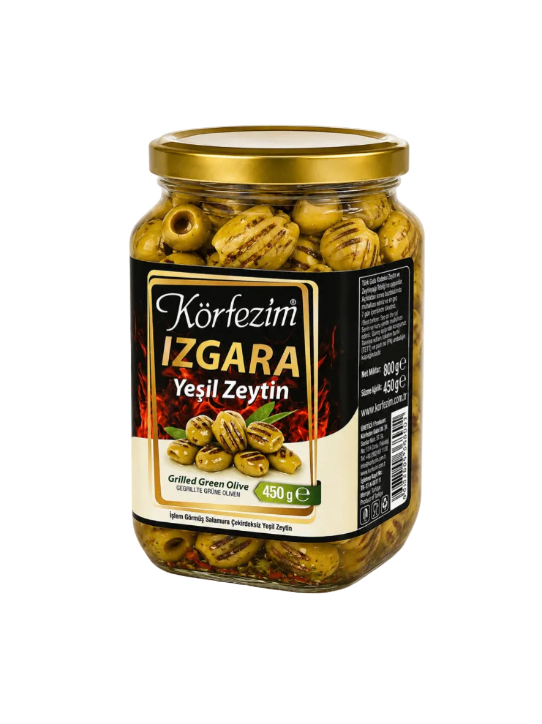 Körfezim Özel Izgara Yeşil Zeytin -(4XL) - 450 gr (Kalibre:141-160)