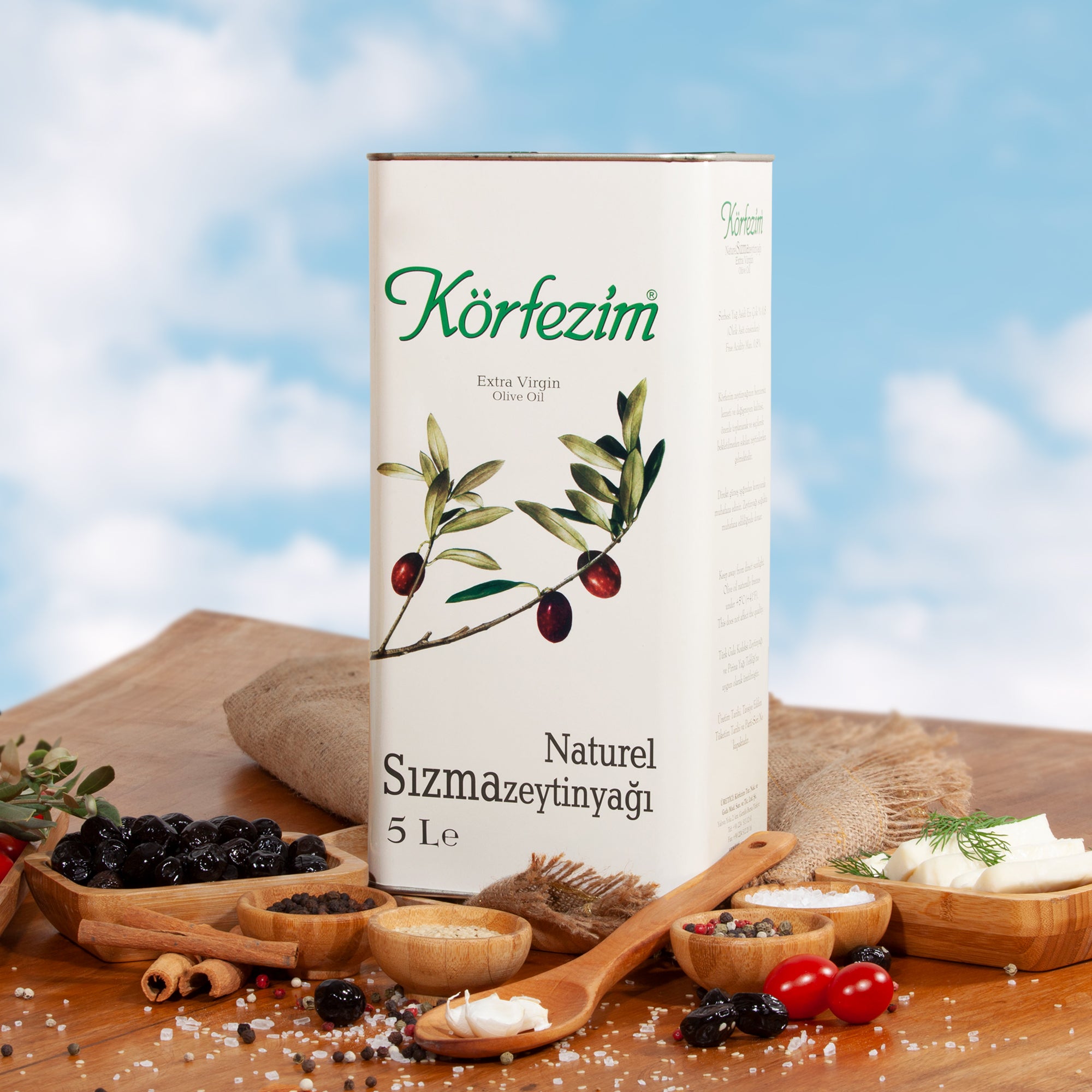 Körfezim Naturel Sızma Soğuk Sıkım Zeytinyağı - 5 Lt