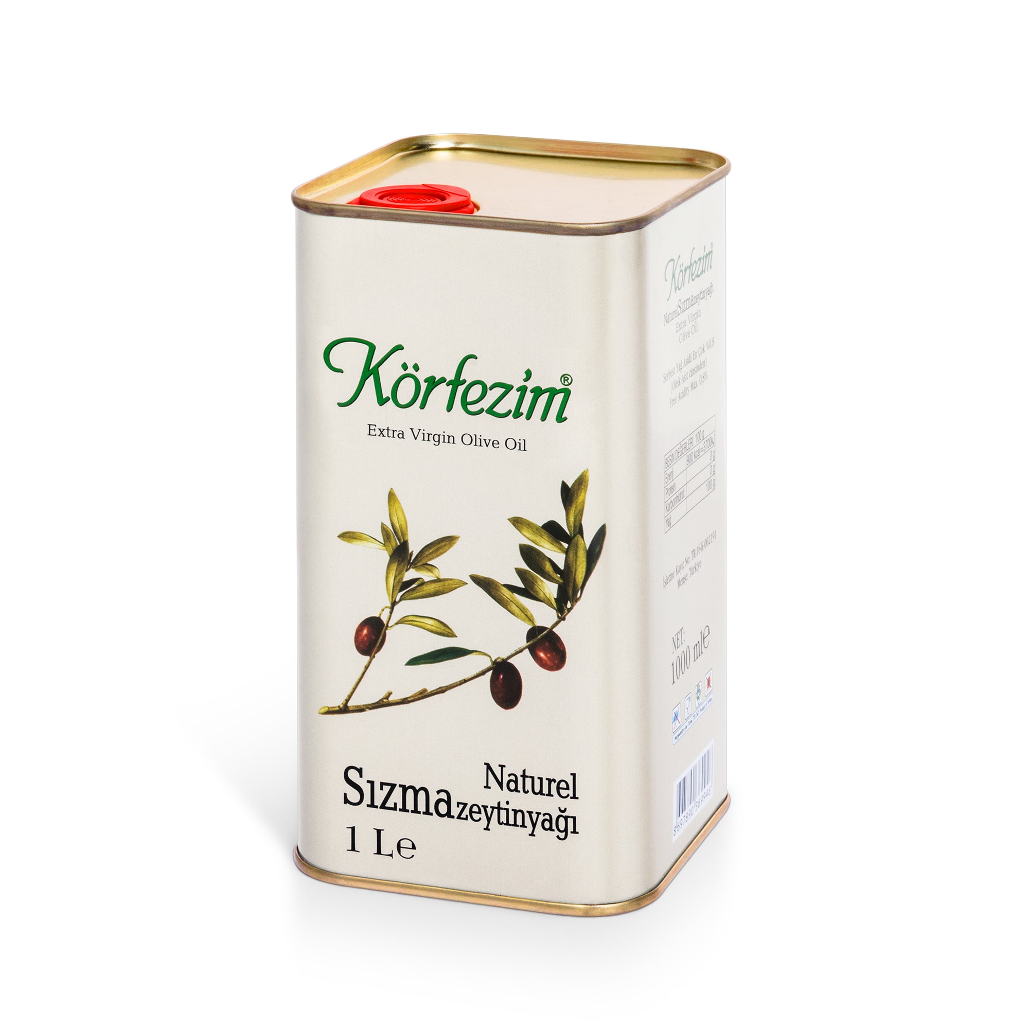 Körfezim Naturel Sızma Soğuk Sıkım Zeytinyağı Teneke Kutu - 1 Lt
