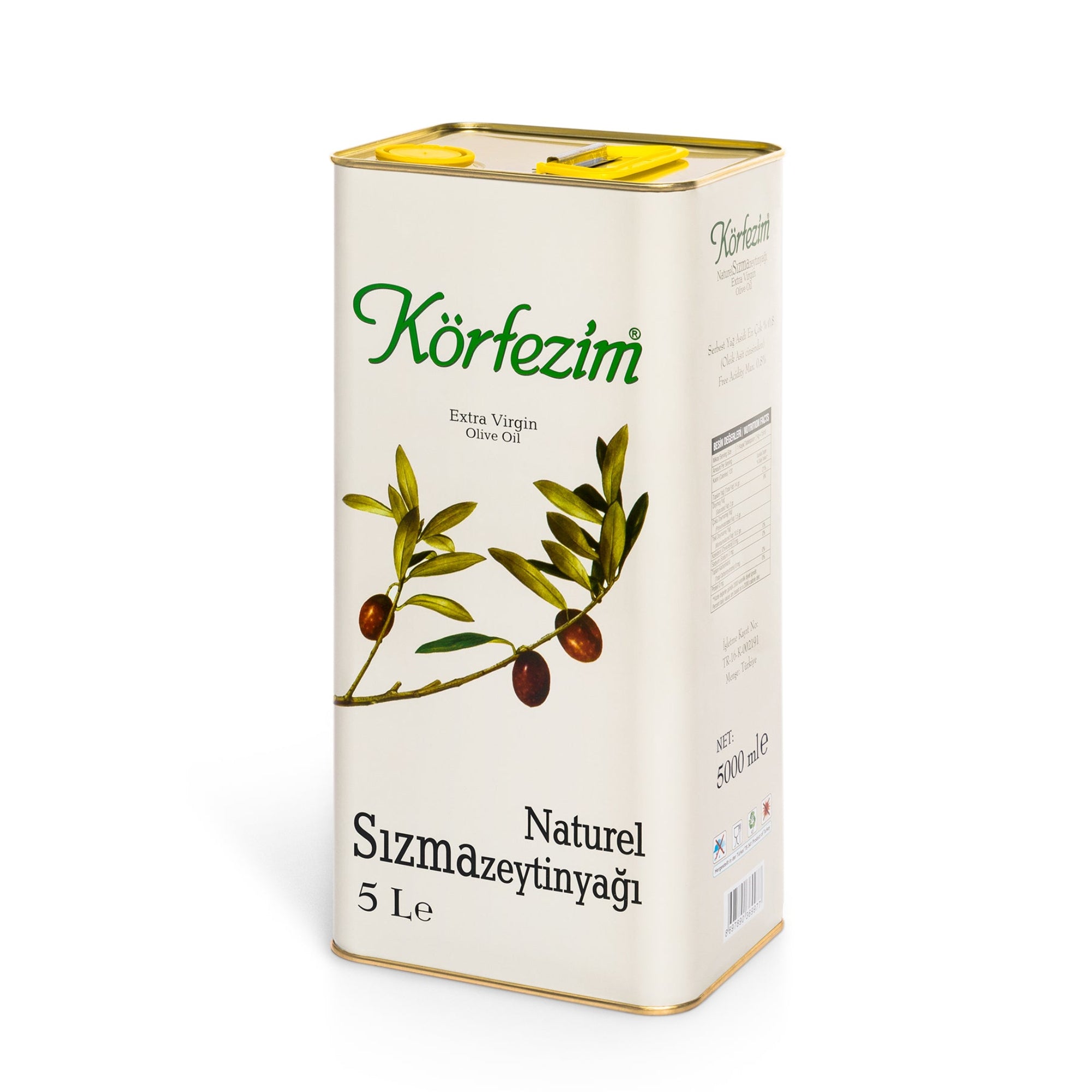 Körfezim Naturel Sızma Soğuk Sıkım Zeytinyağı 5 Litre