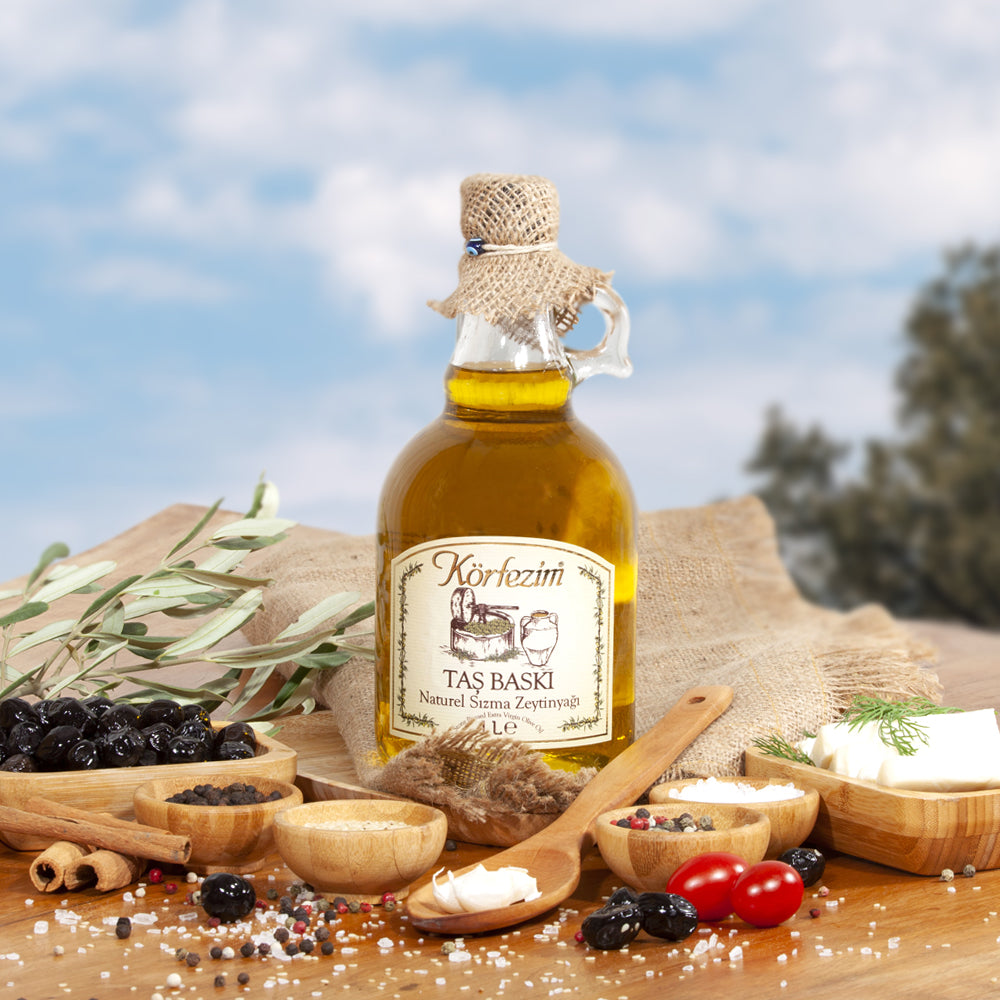 Körfezim Taş Baskı Soğuk Sıkım Zeytinyağı - 1 Lt