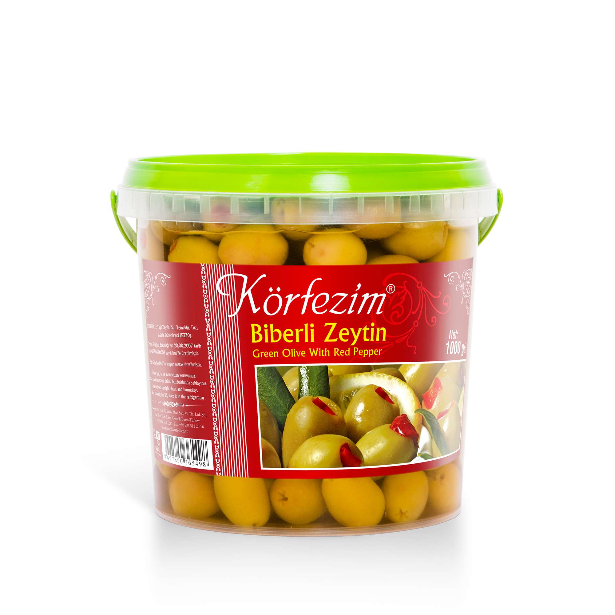 Körfezim Biber Dolgulu Yeşil Zeytin - 1 Kg